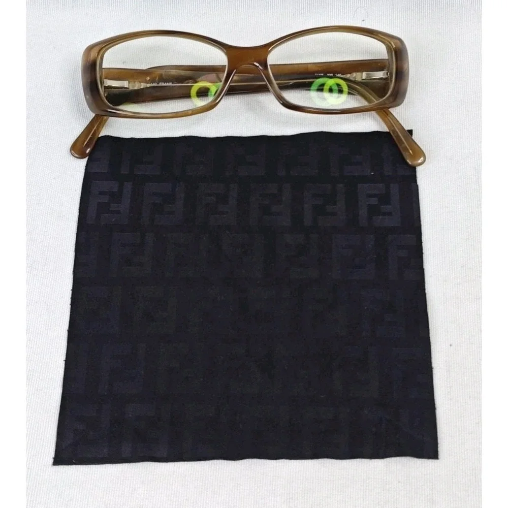 Fendi‎ Vintage Eyeglasses F716R Brown Tortoise Gold 200 140 Frame Women's